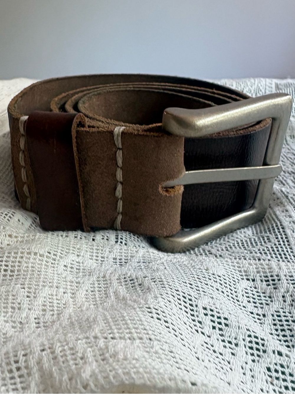 Lucky Brand Heat Crease Genuine Leather Belt Brown Mens Size 38 Never Used
